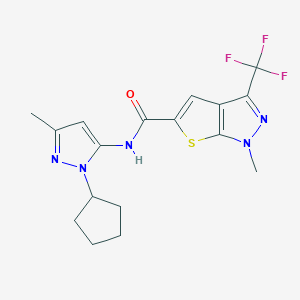 N~5~-(1-CYCLOPENTYL-3-METHYL-1H-PYRAZOL-5-YL)-1-METHYL-3-(TRIFLUOROMETHYL)-1H-THIENO[2,3-C]PYRAZOLE-5-CARBOXAMIDE