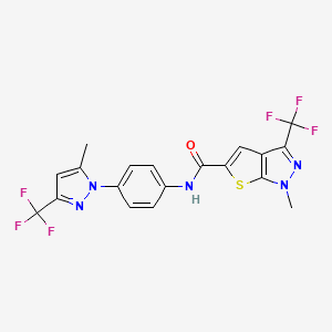 1-METHYL-N~5~-{4-[5-METHYL-3-(TRIFLUOROMETHYL)-1H-PYRAZOL-1-YL]PHENYL}-3-(TRIFLUOROMETHYL)-1H-THIENO[2,3-C]PYRAZOLE-5-CARBOXAMIDE