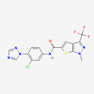 N~5~-[3-CHLORO-4-(1H-1,2,4-TRIAZOL-1-YL)PHENYL]-1-METHYL-3-(TRIFLUOROMETHYL)-1H-THIENO[2,3-C]PYRAZOLE-5-CARBOXAMIDE