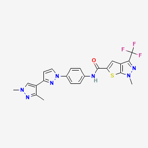 N-[4-(1',3'-dimethyl-1H,1'H-3,4'-bipyrazol-1-yl)phenyl]-1-methyl-3-(trifluoromethyl)-1H-thieno[2,3-c]pyrazole-5-carboxamide