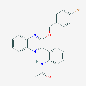 molecular formula C23H18BrN3O2 B437378 N-(2-{3-[(4-bromobenzyl)oxy]quinoxalin-2-yl}phenyl)acetamide CAS No. 667432-63-5