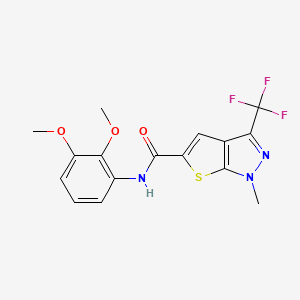 molecular formula C16H14F3N3O3S B4373789 N~5~-(2,3-DIMETHOXYPHENYL)-1-METHYL-3-(TRIFLUOROMETHYL)-1H-THIENO[2,3-C]PYRAZOLE-5-CARBOXAMIDE 