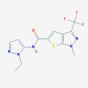 N~5~-(1-ETHYL-1H-PYRAZOL-5-YL)-1-METHYL-3-(TRIFLUOROMETHYL)-1H-THIENO[2,3-C]PYRAZOLE-5-CARBOXAMIDE