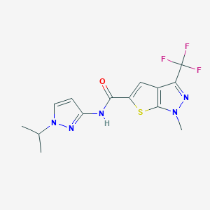 N~5~-(1-ISOPROPYL-1H-PYRAZOL-3-YL)-1-METHYL-3-(TRIFLUOROMETHYL)-1H-THIENO[2,3-C]PYRAZOLE-5-CARBOXAMIDE