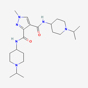 molecular formula C22H38N6O2 B4373810 N~3~,N~4~-BIS(1-ISOPROPYL-4-PIPERIDYL)-1-METHYL-1H-PYRAZOLE-3,4-DICARBOXAMIDE 