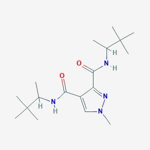 molecular formula C18H32N4O2 B4373820 1-METHYL-N~3~,N~4~-BIS(1,2,2-TRIMETHYLPROPYL)-1H-PYRAZOLE-3,4-DICARBOXAMIDE 