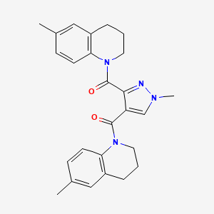 molecular formula C26H28N4O2 B4373823 [6-METHYL-3,4-DIHYDRO-1(2H)-QUINOLINYL](1-METHYL-3-{[6-METHYL-3,4-DIHYDRO-1(2H)-QUINOLINYL]CARBONYL}-1H-PYRAZOL-4-YL)METHANONE 