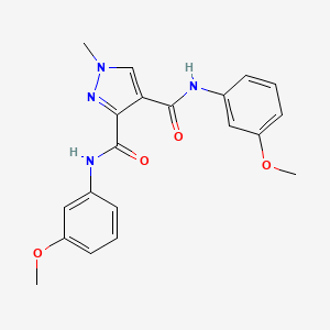 molecular formula C20H20N4O4 B4373856 N~3~,N~4~-BIS(3-METHOXYPHENYL)-1-METHYL-1H-PYRAZOLE-3,4-DICARBOXAMIDE 