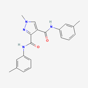 molecular formula C20H20N4O2 B4373859 1-METHYL-N~3~,N~4~-BIS(3-METHYLPHENYL)-1H-PYRAZOLE-3,4-DICARBOXAMIDE 