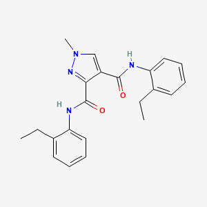 molecular formula C22H24N4O2 B4373886 N~3~,N~4~-BIS(2-ETHYLPHENYL)-1-METHYL-1H-PYRAZOLE-3,4-DICARBOXAMIDE 