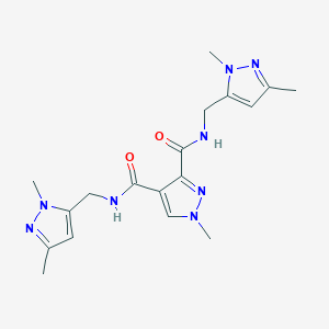 molecular formula C18H24N8O2 B4373919 N,N'-bis[(1,3-dimethyl-1H-pyrazol-5-yl)methyl]-1-methyl-1H-pyrazole-3,4-dicarboxamide 