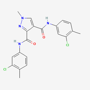 molecular formula C20H18Cl2N4O2 B4373935 N~3~,N~4~-BIS(3-CHLORO-4-METHYLPHENYL)-1-METHYL-1H-PYRAZOLE-3,4-DICARBOXAMIDE 