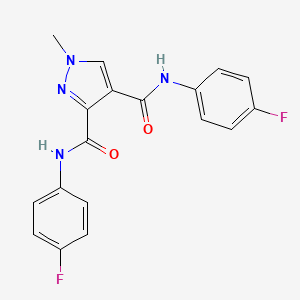 N~3~,N~4~-BIS(4-FLUOROPHENYL)-1-METHYL-1H-PYRAZOLE-3,4-DICARBOXAMIDE