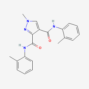 molecular formula C20H20N4O2 B4373946 1-METHYL-N~3~,N~4~-BIS(2-METHYLPHENYL)-1H-PYRAZOLE-3,4-DICARBOXAMIDE 