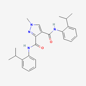 molecular formula C24H28N4O2 B4373954 N~3~,N~4~-BIS(2-ISOPROPYLPHENYL)-1-METHYL-1H-PYRAZOLE-3,4-DICARBOXAMIDE 