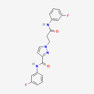 molecular formula C19H16F2N4O2 B4373997 1-[3-(3-FLUOROANILINO)-3-OXOPROPYL]-N~3~-(3-FLUOROPHENYL)-1H-PYRAZOLE-3-CARBOXAMIDE 