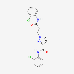 molecular formula C19H16Cl2N4O2 B4373999 1-[3-(2-CHLOROANILINO)-3-OXOPROPYL]-N~3~-(2-CHLOROPHENYL)-1H-PYRAZOLE-3-CARBOXAMIDE 