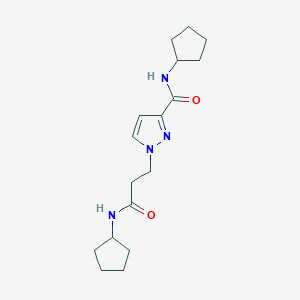 molecular formula C17H26N4O2 B4374017 N-cyclopentyl-1-[3-(cyclopentylamino)-3-oxopropyl]-1H-pyrazole-3-carboxamide 