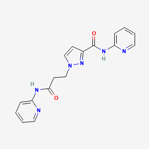 molecular formula C17H16N6O2 B4374019 1-[3-oxo-3-(pyridin-2-ylamino)propyl]-N-pyridin-2-ylpyrazole-3-carboxamide 