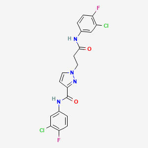 1-[3-(3-CHLORO-4-FLUOROANILINO)-3-OXOPROPYL]-N~3~-(3-CHLORO-4-FLUOROPHENYL)-1H-PYRAZOLE-3-CARBOXAMIDE