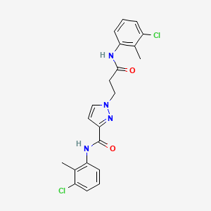 molecular formula C21H20Cl2N4O2 B4374049 1-[3-(3-CHLORO-2-METHYLANILINO)-3-OXOPROPYL]-N~3~-(3-CHLORO-2-METHYLPHENYL)-1H-PYRAZOLE-3-CARBOXAMIDE 