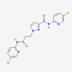 molecular formula C17H14Br2N6O2 B4374053 N~3~-(5-BROMO-2-PYRIDYL)-1-{3-[(5-BROMO-2-PYRIDYL)AMINO]-3-OXOPROPYL}-1H-PYRAZOLE-3-CARBOXAMIDE 