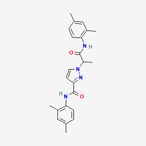 molecular formula C23H26N4O2 B4374079 1-[2-(2,4-DIMETHYLANILINO)-1-METHYL-2-OXOETHYL]-N~3~-(2,4-DIMETHYLPHENYL)-1H-PYRAZOLE-3-CARBOXAMIDE 