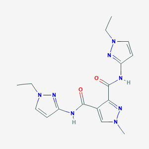 molecular formula C16H20N8O2 B4374098 N~3~,N~4~-BIS(1-ETHYL-1H-PYRAZOL-3-YL)-1-METHYL-1H-PYRAZOLE-3,4-DICARBOXAMIDE 