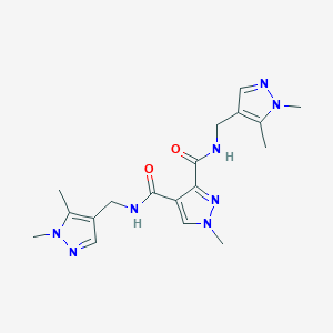 molecular formula C18H24N8O2 B4374101 N~3~,N~4~-BIS[(1,5-DIMETHYL-1H-PYRAZOL-4-YL)METHYL]-1-METHYL-1H-PYRAZOLE-3,4-DICARBOXAMIDE 