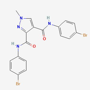 3-N,4-N-bis(4-bromophenyl)-1-methylpyrazole-3,4-dicarboxamide