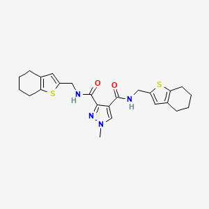 molecular formula C24H28N4O2S2 B4374129 1-METHYL-N~3~,N~4~-BIS(4,5,6,7-TETRAHYDRO-1-BENZOTHIOPHEN-2-YLMETHYL)-1H-PYRAZOLE-3,4-DICARBOXAMIDE 