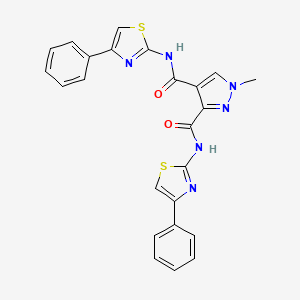 molecular formula C24H18N6O2S2 B4374131 1-METHYL-N~3~,N~4~-BIS(4-PHENYL-1,3-THIAZOL-2-YL)-1H-PYRAZOLE-3,4-DICARBOXAMIDE 