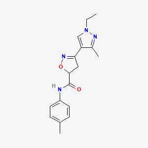 3-(1-ethyl-3-methyl-1H-pyrazol-4-yl)-N-(4-methylphenyl)-4,5-dihydro-5-isoxazolecarboxamide