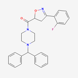 [4-(Diphenylmethyl)piperazin-1-yl][3-(2-fluorophenyl)-4,5-dihydro-1,2-oxazol-5-yl]methanone