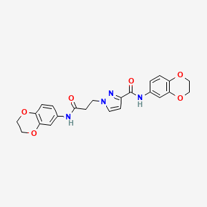 N~3~-(2,3-DIHYDRO-1,4-BENZODIOXIN-6-YL)-1-[3-(2,3-DIHYDRO-1,4-BENZODIOXIN-6-YLAMINO)-3-OXOPROPYL]-1H-PYRAZOLE-3-CARBOXAMIDE