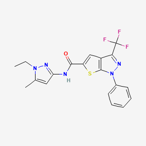 N~5~-(1-ETHYL-5-METHYL-1H-PYRAZOL-3-YL)-1-PHENYL-3-(TRIFLUOROMETHYL)-1H-THIENO[2,3-C]PYRAZOLE-5-CARBOXAMIDE