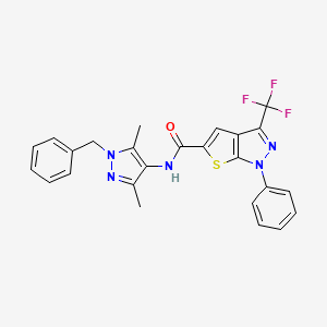 N~5~-(1-BENZYL-3,5-DIMETHYL-1H-PYRAZOL-4-YL)-1-PHENYL-3-(TRIFLUOROMETHYL)-1H-THIENO[2,3-C]PYRAZOLE-5-CARBOXAMIDE