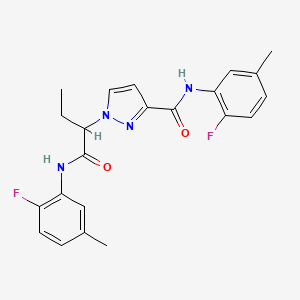 1-{1-[(2-FLUORO-5-METHYLANILINO)CARBONYL]PROPYL}-N~3~-(2-FLUORO-5-METHYLPHENYL)-1H-PYRAZOLE-3-CARBOXAMIDE