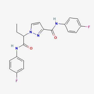 1-{1-[(4-FLUOROANILINO)CARBONYL]PROPYL}-N~3~-(4-FLUOROPHENYL)-1H-PYRAZOLE-3-CARBOXAMIDE