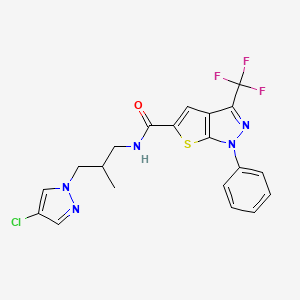 N~5~-[3-(4-CHLORO-1H-PYRAZOL-1-YL)-2-METHYLPROPYL]-1-PHENYL-3-(TRIFLUOROMETHYL)-1H-THIENO[2,3-C]PYRAZOLE-5-CARBOXAMIDE