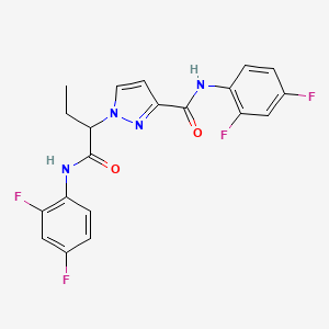 1-{1-[(2,4-DIFLUOROANILINO)CARBONYL]PROPYL}-N~3~-(2,4-DIFLUOROPHENYL)-1H-PYRAZOLE-3-CARBOXAMIDE