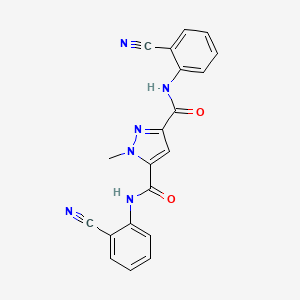 3-N,5-N-bis(2-cyanophenyl)-1-methylpyrazole-3,5-dicarboxamide