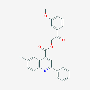 molecular formula C26H21NO4 B437432 2-(3-Methoxyphenyl)-2-oxoethyl 6-methyl-2-phenyl-4-quinolinecarboxylate CAS No. 524046-14-8