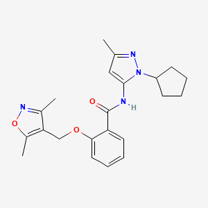 N~1~-(1-CYCLOPENTYL-3-METHYL-1H-PYRAZOL-5-YL)-2-[(3,5-DIMETHYL-4-ISOXAZOLYL)METHOXY]BENZAMIDE