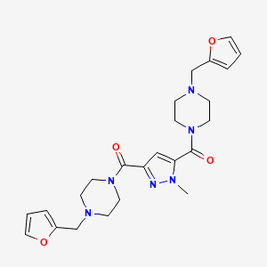 molecular formula C24H30N6O4 B4374324 [4-(2-FURYLMETHYL)PIPERAZINO](3-{[4-(2-FURYLMETHYL)PIPERAZINO]CARBONYL}-1-METHYL-1H-PYRAZOL-5-YL)METHANONE 