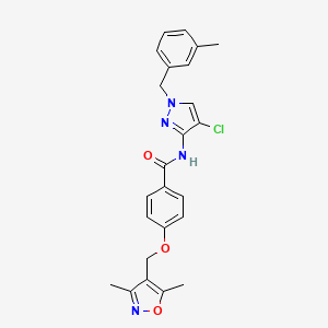 molecular formula C24H23ClN4O3 B4374343 N~1~-[4-CHLORO-1-(3-METHYLBENZYL)-1H-PYRAZOL-3-YL]-4-[(3,5-DIMETHYL-4-ISOXAZOLYL)METHOXY]BENZAMIDE 