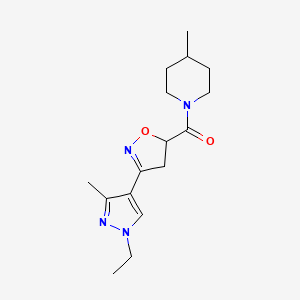 1-{[3-(1-ethyl-3-methyl-1H-pyrazol-4-yl)-4,5-dihydro-5-isoxazolyl]carbonyl}-4-methylpiperidine