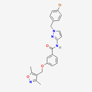 molecular formula C23H21BrN4O3 B4374380 N~1~-[1-(4-BROMOBENZYL)-1H-PYRAZOL-3-YL]-3-[(3,5-DIMETHYL-4-ISOXAZOLYL)METHOXY]BENZAMIDE 