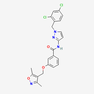 molecular formula C23H20Cl2N4O3 B4374390 N~1~-[1-(2,4-DICHLOROBENZYL)-1H-PYRAZOL-3-YL]-3-[(3,5-DIMETHYL-4-ISOXAZOLYL)METHOXY]BENZAMIDE 