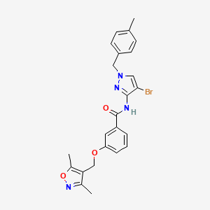 molecular formula C24H23BrN4O3 B4374394 N~1~-[4-BROMO-1-(4-METHYLBENZYL)-1H-PYRAZOL-3-YL]-3-[(3,5-DIMETHYL-4-ISOXAZOLYL)METHOXY]BENZAMIDE 